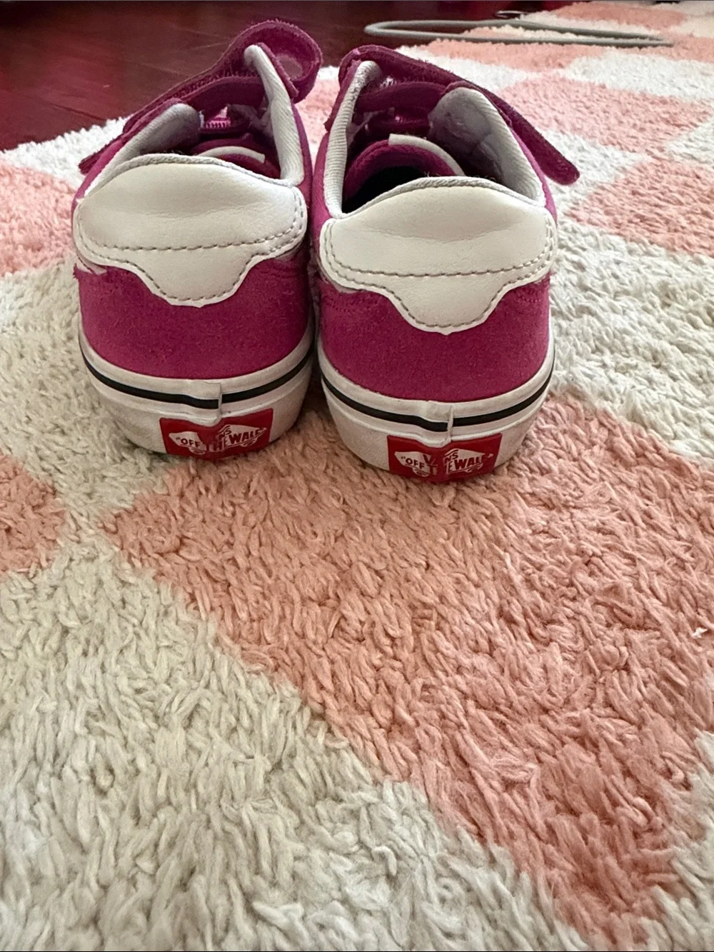 Vans Kids Pink Velcro Sneakers